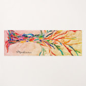 Monogram kleurige boom Naam Zen Yogamat (Voorkant (horizontaal))