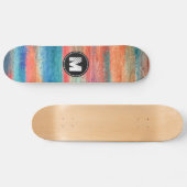 Monogram kleurige houtachtige korreltextuur #2 skateboard (Horizontaal)