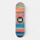 Monogram kleurige houtachtige korreltextuur #2 skateboard (Voorkant)
