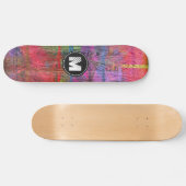 Monogram kleurige houtachtige textielstof skateboard (Horizontaal)