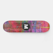 Monogram kleurige houtachtige textielstof skateboard (Horizontaal)