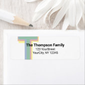Monogram kleurige regenboogvet Typografie Etiket (Insitu)