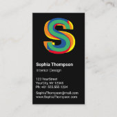 Monogram kleurige regenboogvet Typografie Visitekaartje (Voorkant)