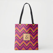 Monogram kleurpatroon voor helder zigzag tote bag (Voorkant)