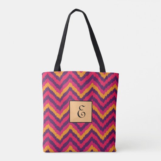 Monogram kleurpatroon voor helder zigzag tote bag (Achterkant)