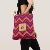Monogram kleurpatroon voor helder zigzag tote bag (Dichtbij)