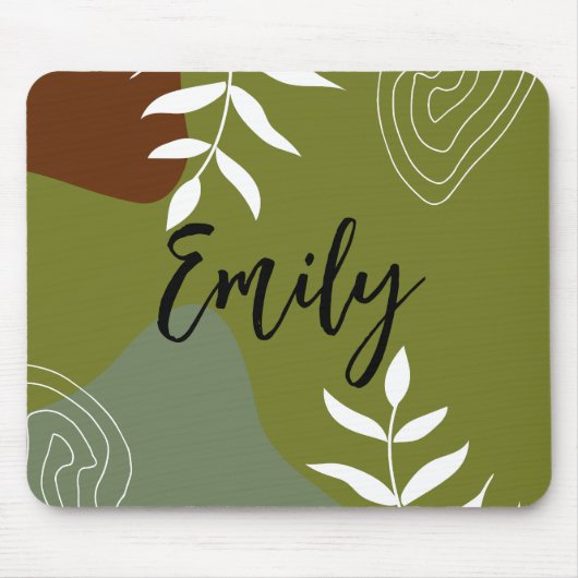 Monogram kleurrijk abstract voor minimalistisch gr muismat (Voorkant)