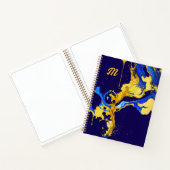 Monogram kleurrijk blauw geel kunstenaar schetsboe notitieboek (Binnen)