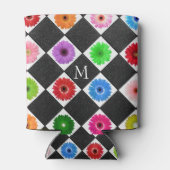 Monogram Kleurrijk Daisy Patroon Blikjeskoeler (Achterkant)