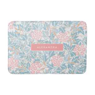Monogram kleurrijk Floral Modern  Blauw Roze Badmat