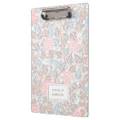 Monogram kleurrijk Floral Modern Blauw Roze Klembord (Links)