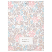 Monogram kleurrijk Floral Modern Blauw Roze Klembord (Achterkant)