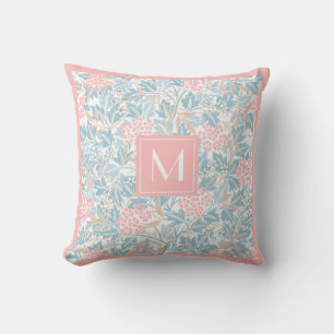 Monogram kleurrijk Floral Modern  Blauw Roze Kussen