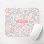 Monogram kleurrijk Floral Modern  Blauw Roze Muismat (Met muis)