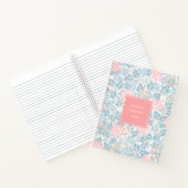Monogram kleurrijk Floral Modern  Blauw Roze Notitieboek (Binnen)