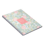 Monogram kleurrijk Floral Modern Groen Roze Notitieboek (Rechterzijde)