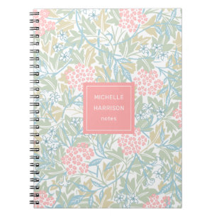 Monogram kleurrijk Floral Modern  Groen Roze Notitieboek
