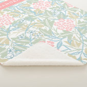 Monogram kleurrijk Floral Modern Groen Roze Sherpa Deken (3/4)
