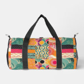 Monogram Kleurrijk Modern Patchwork Patroon Plunjezak (Voorkant)