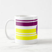 Monogram kleurrijk Neon Rainbow Stripes Pattern Koffiemok (Links)