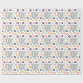 monogram kleurrijk pastelpolka - puntpatroon cadeaupapier (Vlak)