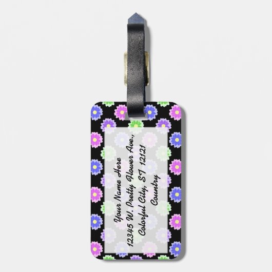 Monogram kleurrijk patroon van het patroon van de  bagagelabel (Achterkant verticaal)