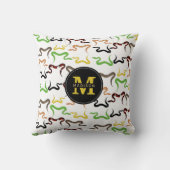 Monogram kleurrijk patroon van schildpaddenstoel kussen (Achterkant)