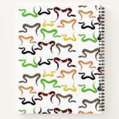 Monogram kleurrijk patroon van schildpaddenstoel notitieboek (Achterkant)