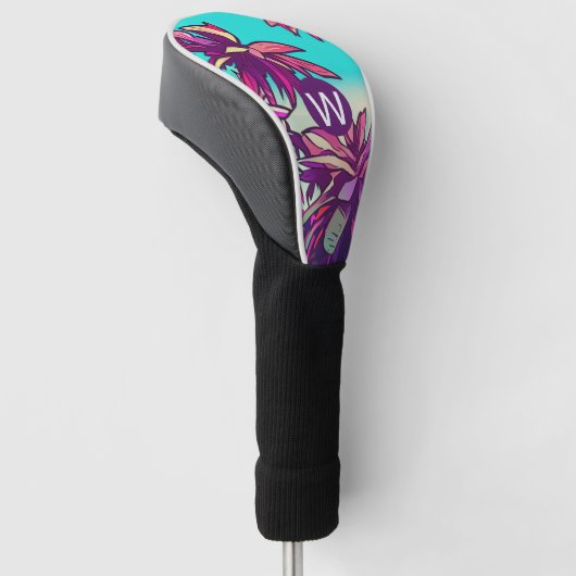 Monogram kleurrijk tropisch golfheadcover (Schuin)