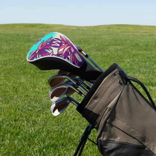 Monogram kleurrijk tropisch golfheadcover (Insitu)