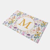 Monogram kleurrijk Waterverf fluitpatroon Deurmat (Schuin)