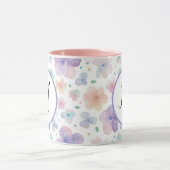 Monogram kleurrijk Waterverf fluitpatroon Mok (Midden)