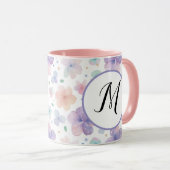 Monogram kleurrijk Waterverf fluitpatroon Mok (Voorkant rechts)