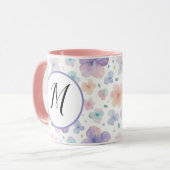 Monogram kleurrijk Waterverf fluitpatroon Mok (Voorkant links)