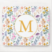 Monogram kleurrijk Waterverf fluitpatroon Muismat (Voorkant)