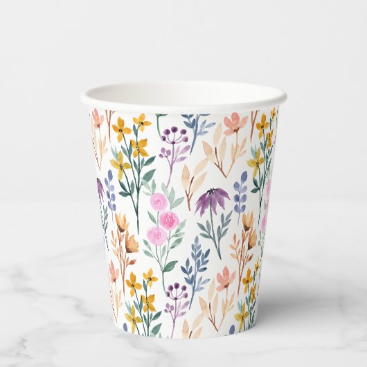 Monogram kleurrijk Waterverf fluitpatroon Papieren Bekers (Achterkant)