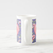 Monogram kleurrijk Waterverf fluitpatroon Porselein Kop (Achterkant)