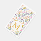 Monogram kleurrijk Waterverf fluitpatroon Servet (Hoek)