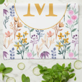 Monogram kleurrijk Waterverf fluitpatroon Theedoek (Gevouwen)