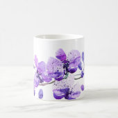 Monogram Kleurrijk Waterverf Orchidee ontwerp Koffiemok (Center)