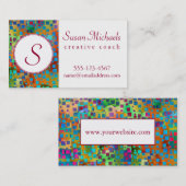 Monogram, Kleurrijke Abstracte Digitale Kunst met Visitekaartje (Voorkant / Achterkant)