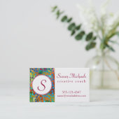 Monogram, Kleurrijke Abstracte Digitale Kunst met Visitekaartje (Staand voorkant)