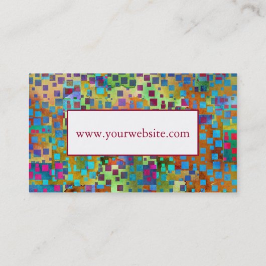 Monogram, Kleurrijke Abstracte Digitale Kunst met Visitekaartje (Achterkant)