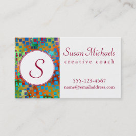 Monogram, Kleurrijke Abstracte Digitale Kunst met Visitekaartje