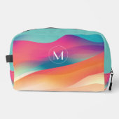Monogram Kleurrijke Abstracte Gradiënten Modern Toilettasje (Voorkant)