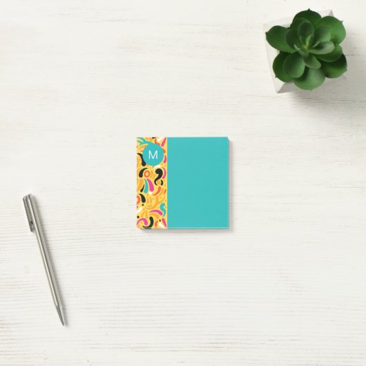 Monogram Kleurrijke Abstracte Vorm Post-it® Notes (Kantoor)