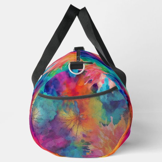 Monogram Kleurrijke Abstracte Waterverf Gepersonal Plunjezak (Rechts)