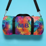 Monogram Kleurrijke Abstracte Waterverf Gepersonal Plunjezak<br><div class="desc">Monogram Kleurrijke Abstracte Waterverf Gepersonaliseerde naam Duffle Bag heeft een kleurrijk regenboogkleurige abstracte waterverf in blauw, groen, paarse, rood, sinaasappel en geel met uw gepersonaliseerde monogram in de moderne typografie. Perfect voor sport, sportschool, reizen en meer. Maakt een geweldig persoonlijk cadeau voor familie en vrienden. Ontworpen door ©2024 Evco Studio...</div>