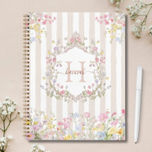 Monogram Kleurrijke Bloemige Rococo Stijl Strepen
