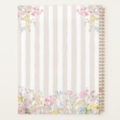 Monogram Kleurrijke Bloemrijke Rococo Stijl Strepe Planner (Achterkant)